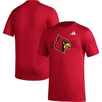 Men's adidas Red Louisville Cardinals Pregame AEROREADY T-Shirt