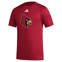 T-shirt d'avant-match AEROREADY avec logo de casier principal des Louisville Cardinals adidas rouge pour hommes