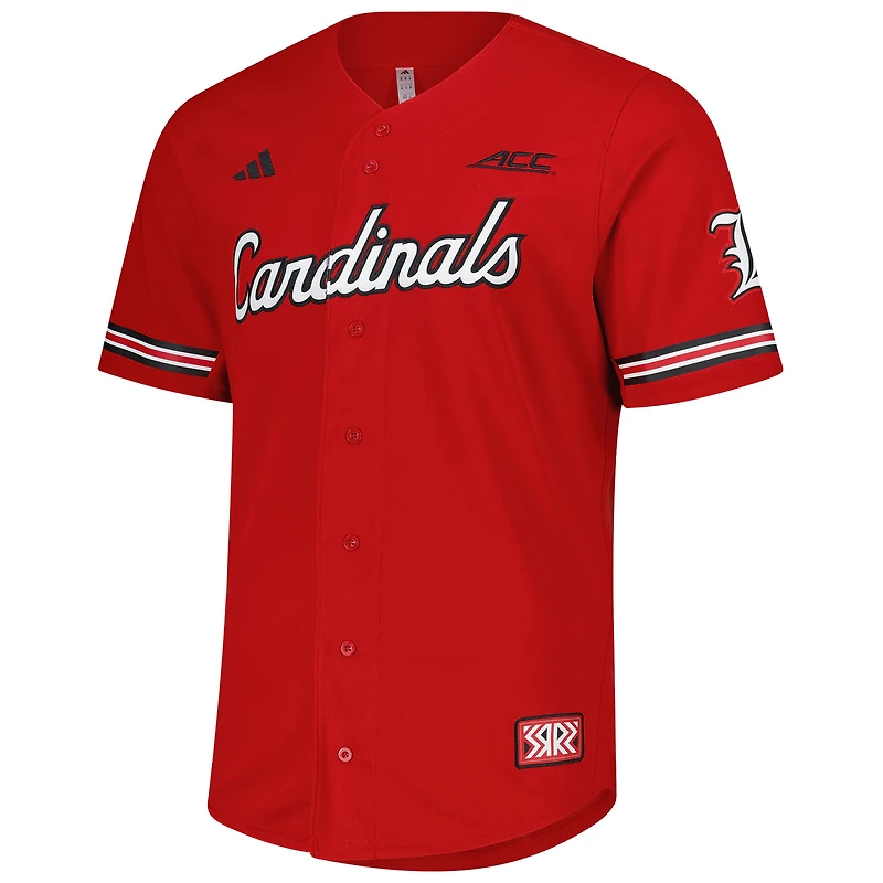 Men's adidas  Red Louisville Cardinals Reversible Retro Full-Button Baseball Jersey