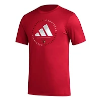 T-shirt d'avant-match adidas Louisville Cardinals rayé rouge pour homme