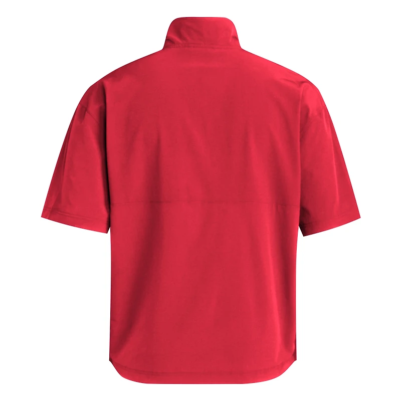 Men's adidas  Red Louisville Cardinals Woven Quarter-Zip Short Sleeve Pullover