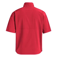 Men's adidas  Red Louisville Cardinals Woven Quarter-Zip Short Sleeve Pullover