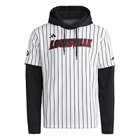 Sweat à capuche adidas blanc/noir pour homme, maillot de baseball des Louisville Cardinals