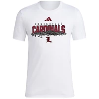 T-shirt adidas pour hommes, blanc, Louisville Cardinals, Baseball, graines de tournesol