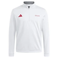 Men's adidas White Louisville Cardinals Elevated Quarter-Zip Jacket