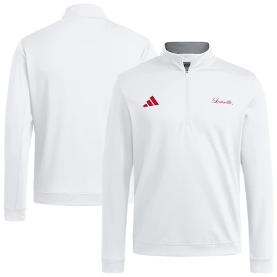 Veste zippée surélevée blanche Louisville Cardinals pour homme adidas