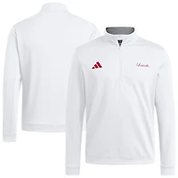 Men's adidas White Louisville Cardinals Elevated Quarter-Zip Jacket