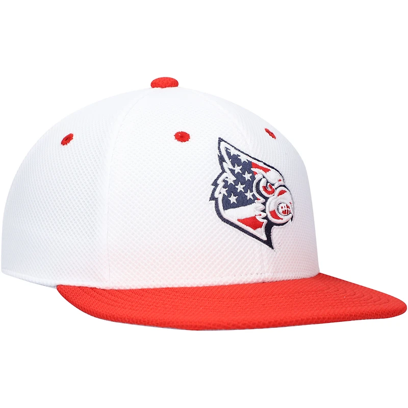 Men's adidas White Louisville Cardinals On-Field Baseball Fitted Hat