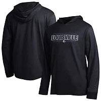 Men's Champion  Black Louisville Cardinals Gradient All-Star Long Sleeve Hooded T-Shirt