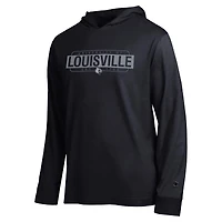 Men's Champion  Black Louisville Cardinals Gradient All-Star Long Sleeve Hooded T-Shirt