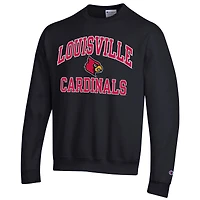 Men's Champion Black Louisville Cardinals High Motor Pullover Sweatshirt