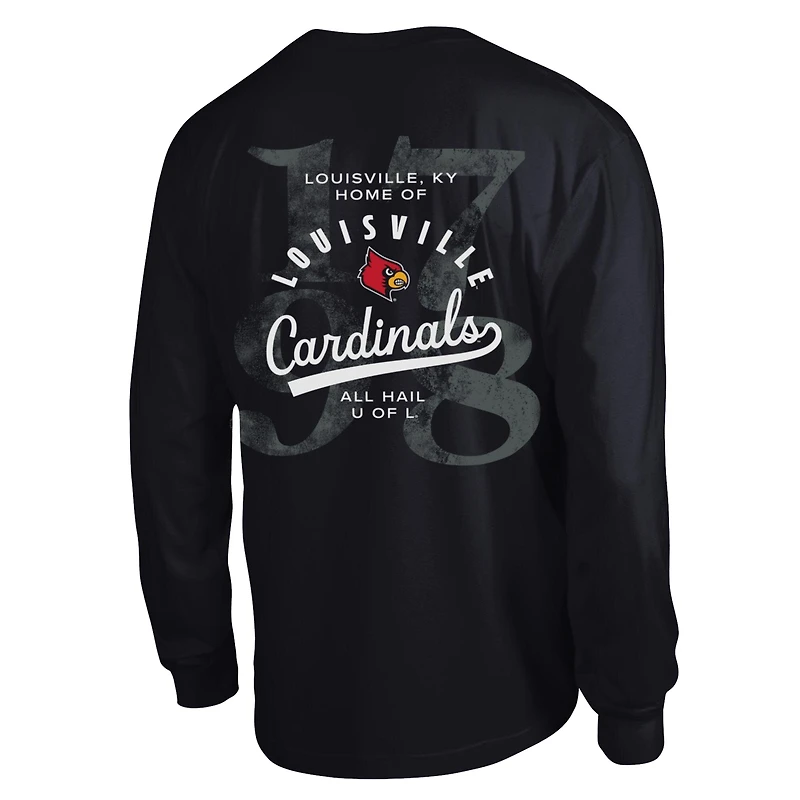 Men's Champion  Black Louisville Cardinals Laminated All-Star Long Sleeve T-Shirt