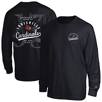 T-shirt à manches longues plastifié Champion noir Louisville Cardinals All-Star pour homme
