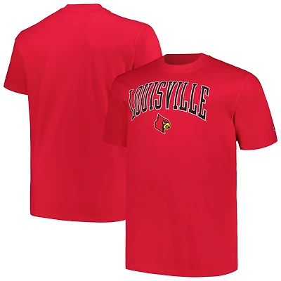 T-shirt Champion Rouge Louisville Cardinals Big & Tall Arch Over Logo pour hommes