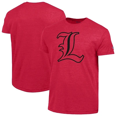 Men's Champion  Red Louisville Cardinals Vintage Triumph Tri-Blend T-Shirt