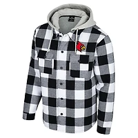 Men's Colosseum Black/White Louisville Cardinals Buffalo Plaid Full-Zip Jacket