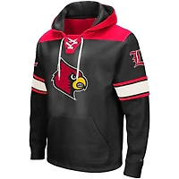 Men's Colosseum Black Louisville Cardinals 2.0 Lace-Up Pullover Hoodie