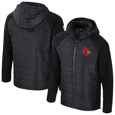Veste à capuche entièrement zippée Block The Sun pour homme Colosseum Black Louisville Cardinals