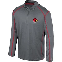 Men's Colosseum Black Louisville Cardinals Cameron Quarter-Zip Windshirt