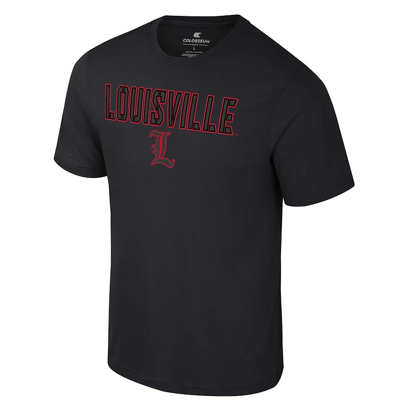 T-shirt Colosseum Black Louisville Cardinals Color Pop Active Blend pour hommes