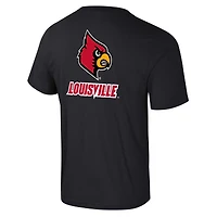 Men's Colosseum Black Louisville Cardinals Logo Lockup 2-Hit Active Blend T-Shirt