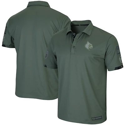 Polo pour homme Colosseum Green Louisville Cardinals OHT Military Appreciation Echo