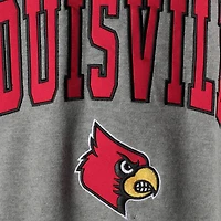 Colosseum gris chiné Louisville Cardinals Arch & Logo Crew Neck Sweat-shirt pour homme