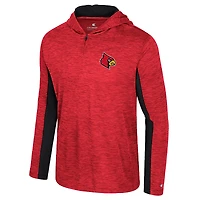 Sweat à capuche zippé quart de zip Always Sunny pour homme, rouge Colosseum, Louisville Cardinals