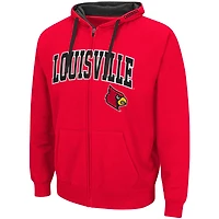 Men's Colosseum Red Louisville Cardinals Big & Tall Full-Zip Hoodie