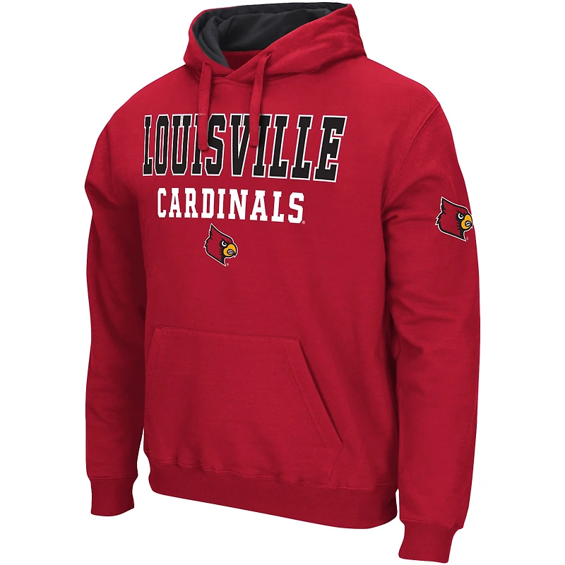 Men's Colosseum Red Louisville Cardinals Sunrise Pullover Hoodie