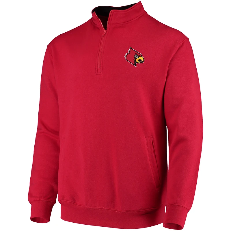 Men's Colosseum Red Louisville Cardinals Tortugas Logo Quarter-Zip Jacket