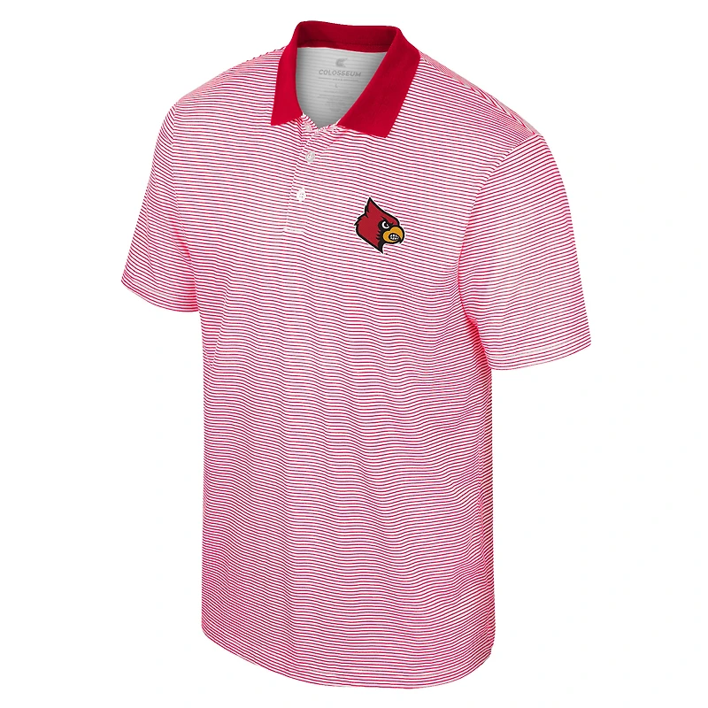 Polo Colosseum Homme Blanc/Rouge Louisville Cardinals Print Stripe