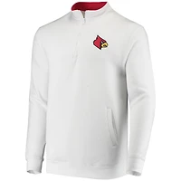 Men's Colosseum White Louisville Cardinals Tortugas Logo Quarter-Zip Jacket