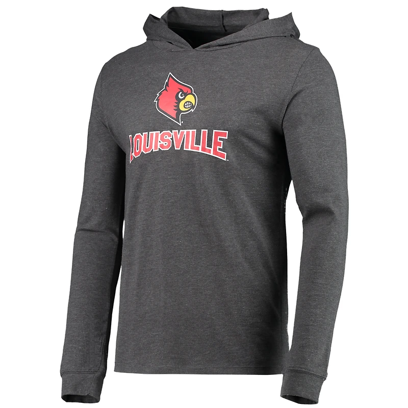 Men's Concepts Sport Red/Heather Charcoal Louisville Cardinals Meter Long Sleeve Hoodie Top & Jogger Pajama Set