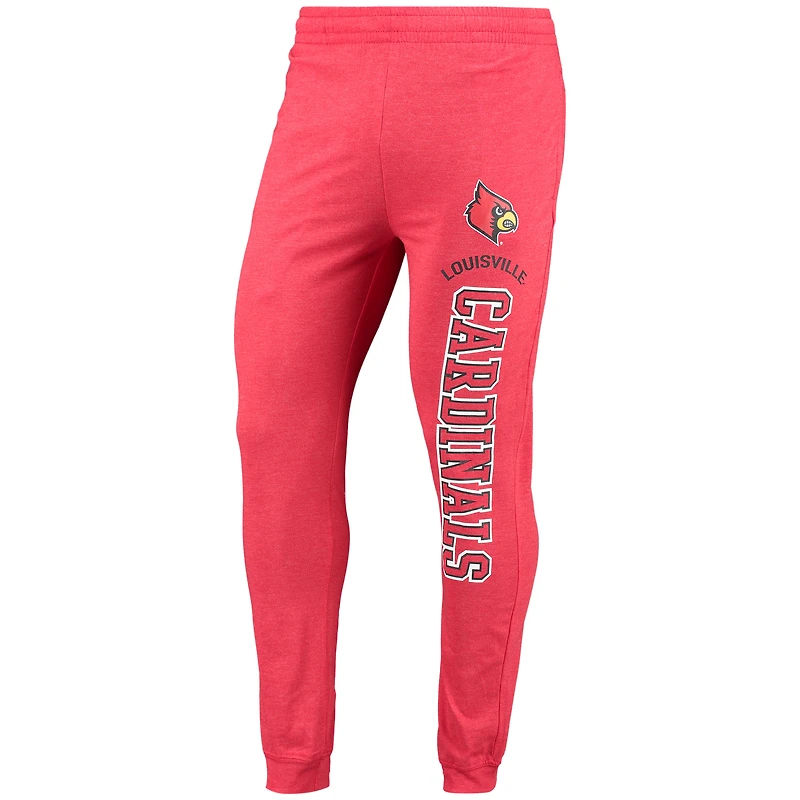 Men's Concepts Sport Red/Heather Charcoal Louisville Cardinals Meter Long Sleeve Hoodie Top & Jogger Pajama Set