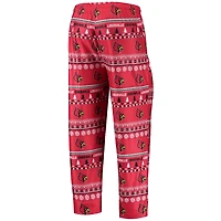 Men's Concepts Sport Red Louisville Cardinals Ugly Sweater Long Sleeve Top and Pants Sleep Set