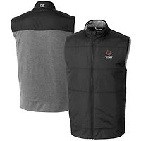 Gilet coupe-vent matelassé hybride Stealth avec logo des anciens Cardinals de Louisville pour homme, noir, fermeture éclair intégrale.