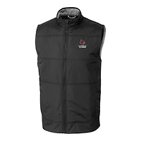 Men's Cutter & Buck  Black Louisville Cardinals Alumni Logo Stealth Hybrid Quilted Windbreaker Full-Zip Vest