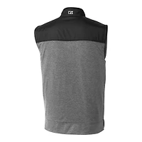 Men's Cutter & Buck  Black Louisville Cardinals Alumni Logo Stealth Hybrid Quilted Windbreaker Full-Zip Vest