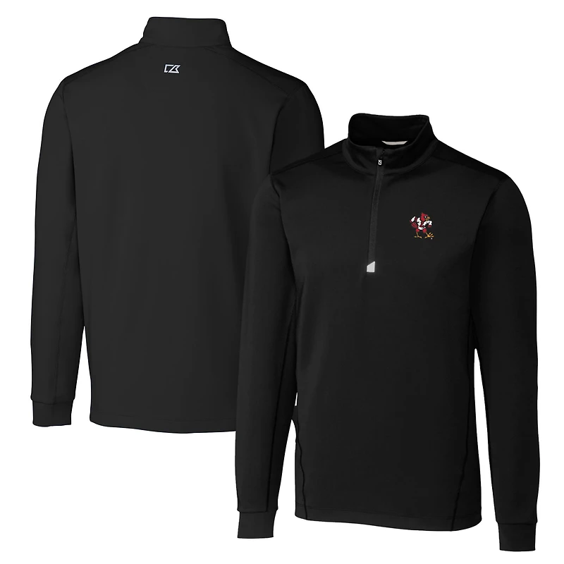 Pull-over extensible Traverse à quart de zip pour homme, noir, la collection Louisville Cardinals, Coupeur & Buck, Grande Taille