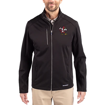 Veste Cutter & Buck rouge Louisville Cardinals Evoke Eco Softshell recyclée à fermeture éclair intégrale pour homme