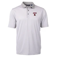 Polo recyclé à micro-rayures Virtue Eco Pique pour homme, gris/blanc, des Cardinals de Louisville, grande taille