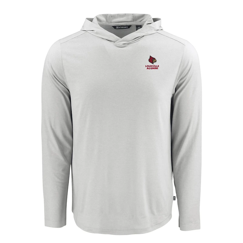 Men's Cutter & Buck Louisville Cardinals Coastline Epic Comfort Eco Recycled Long Sleeve Hoodie T-Shirt