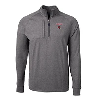 Pull-over zippé quart de tour en tricot écologique Adapt Big & Tall pour homme, noir chiné, des Cardinals Louisville, Cutter Buck