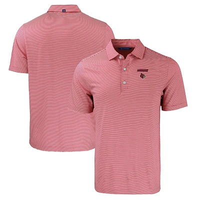 Polo extensible recyclé à double rayure Forge Eco pour homme, rouge/blanc, des Cardinals de Louisville, grande taille