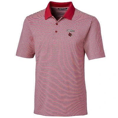 Polo à rayures ton sur Forge pour homme, rouge Cutter & Buck, Louisville Cardinals, grande taille
