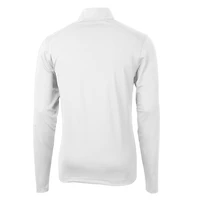 Men's Cutter & Buck White Louisville Cardinals Team Big Tall Virtue Eco Pique Recycled Quarter-Zip Pullover Top