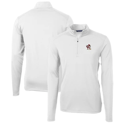 Men's Cutter & Buck White Louisville Cardinals Team Big Tall Virtue Eco Pique Recycled Quarter-Zip Pullover Top