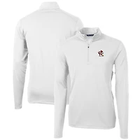 Men's Cutter & Buck White Louisville Cardinals Team Big Tall Virtue Eco Pique Recycled Quarter-Zip Pullover Top