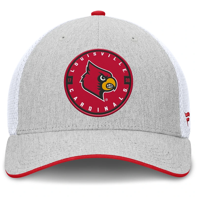 Men's Fanatics  Heather Gray Louisville Cardinals Trigger Flex Hat